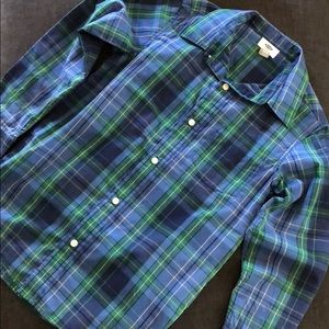Green & blue plaid dress shirt